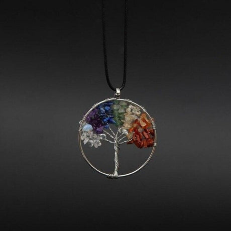 Pendentif arbre de vie 7 chakras