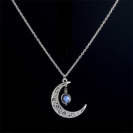 Collier lune fluorescent