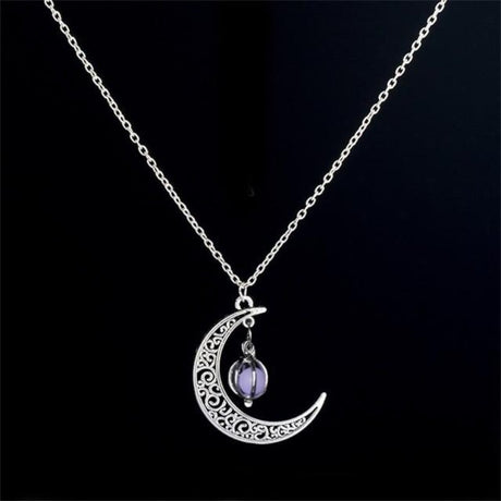 Collier lune fluorescent