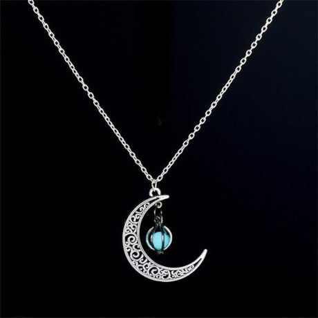 Collier lune fluorescent