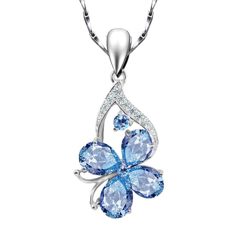 Pendentif aigue marine fleur