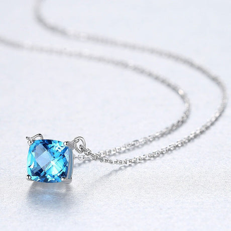 Collier aigue marine argent bleu