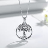 Collier argenté arbre de vie éternel