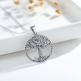 Collier argenté arbre de vie éternel