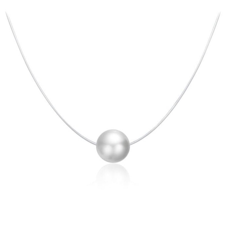 Collier perle fil de pêche 8mm