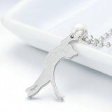 Collier argent pendentif chat