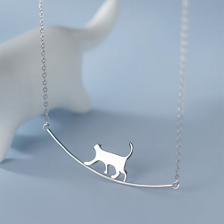 Collier femme pendentif chat