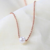 Collier perle blanche rose gold