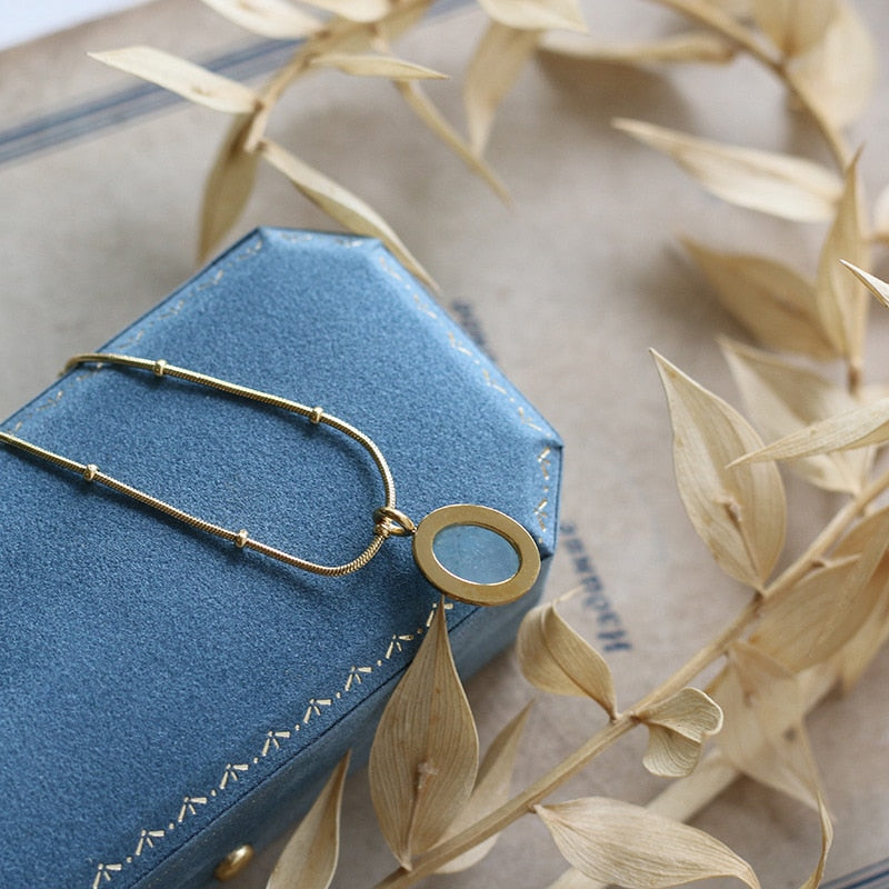 Collier aigue marine femme