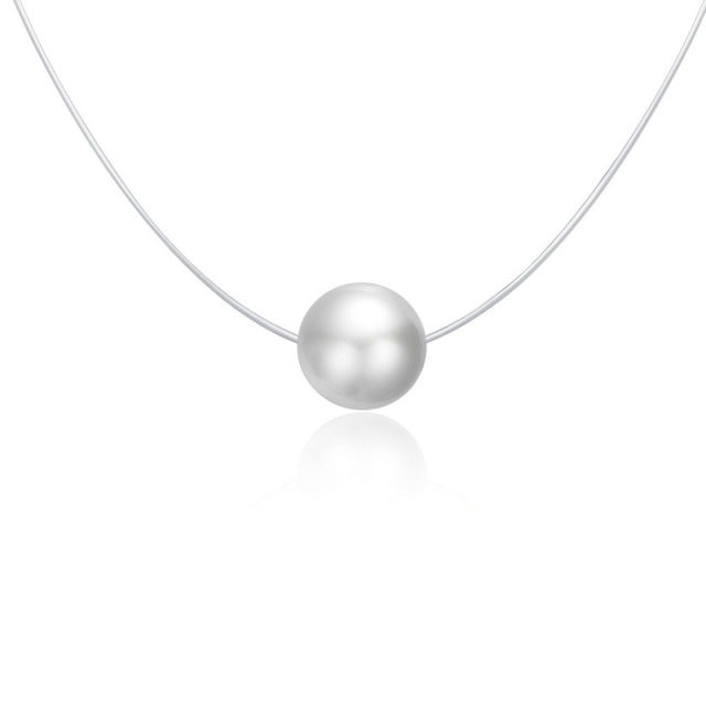 Collier perle fil de pêche 10 mm