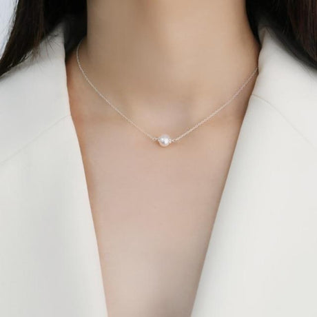 Collier Perle Blanche Ras de Cou