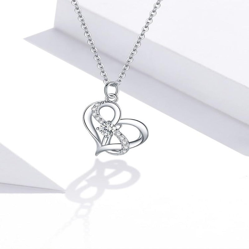 Collier cœur infini en argent