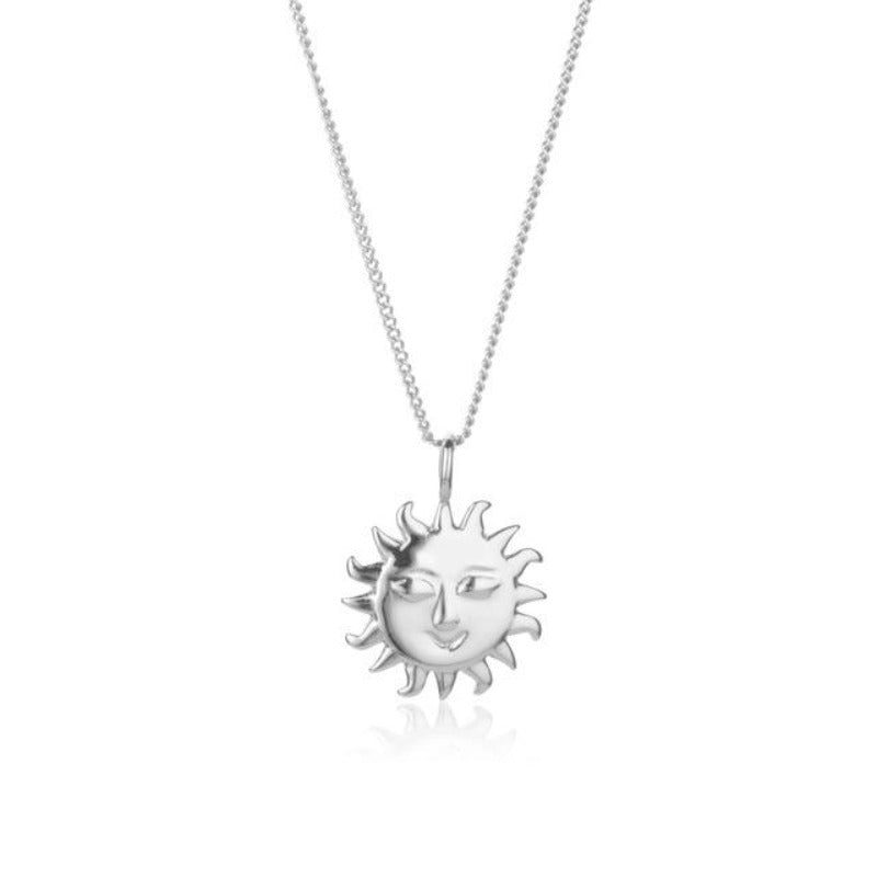 Collier pendentif soleil lune