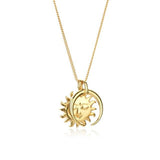 Collier pendentif soleil lune