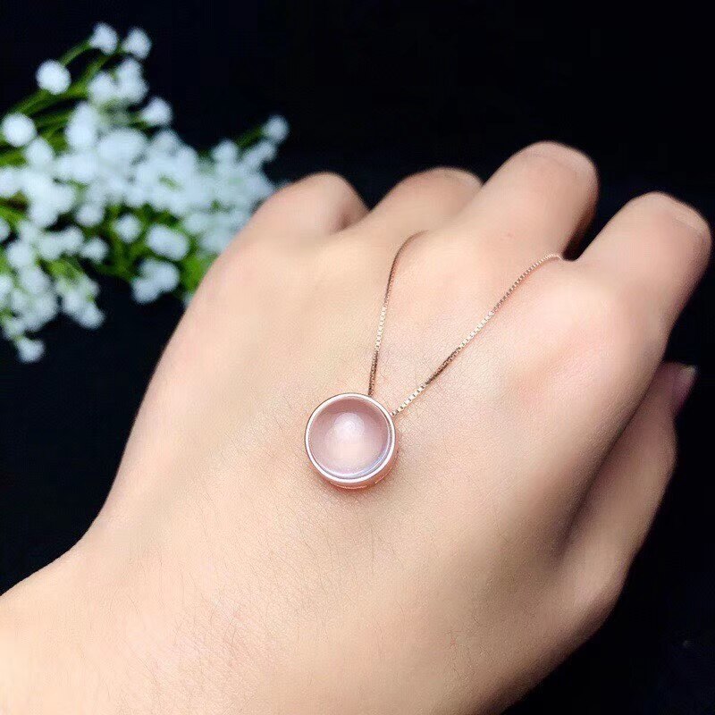 Collier Quartz Rose Rond