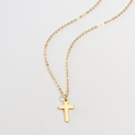 Collier croix femme ras de cou doré