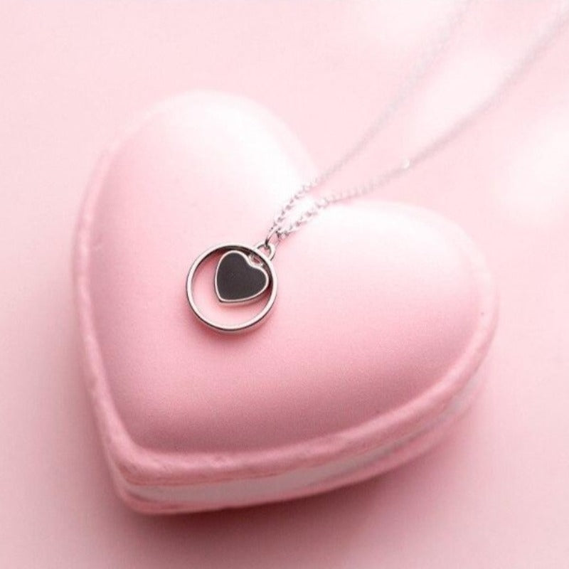 Collier cœur argent femme