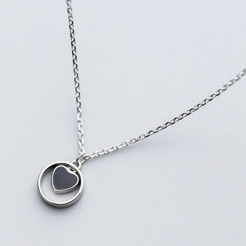 Collier cœur argent femme