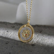 Collier soleil lune or