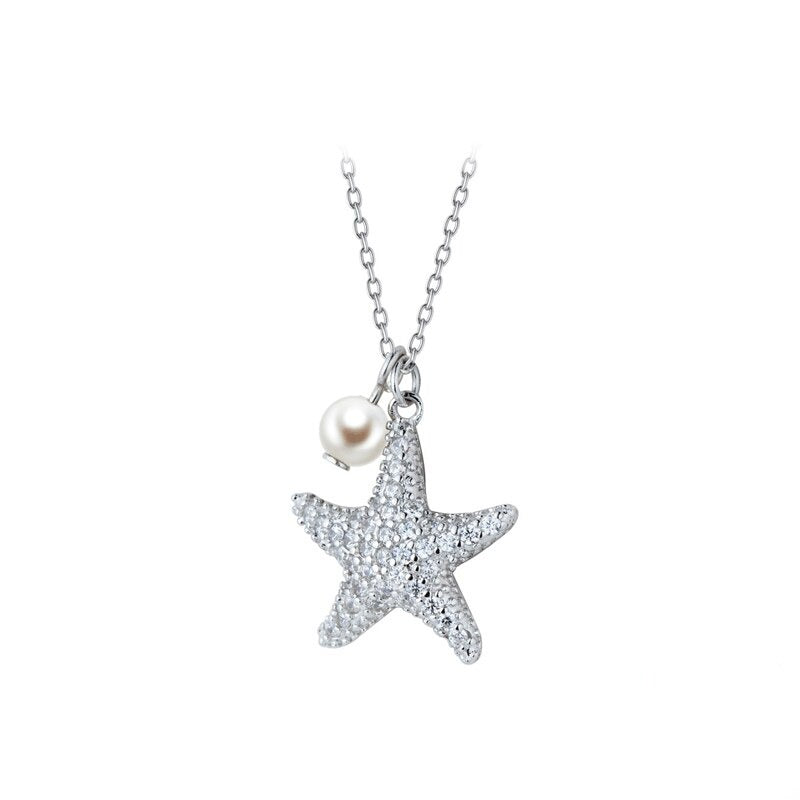collier coquillage étoile de mer perle