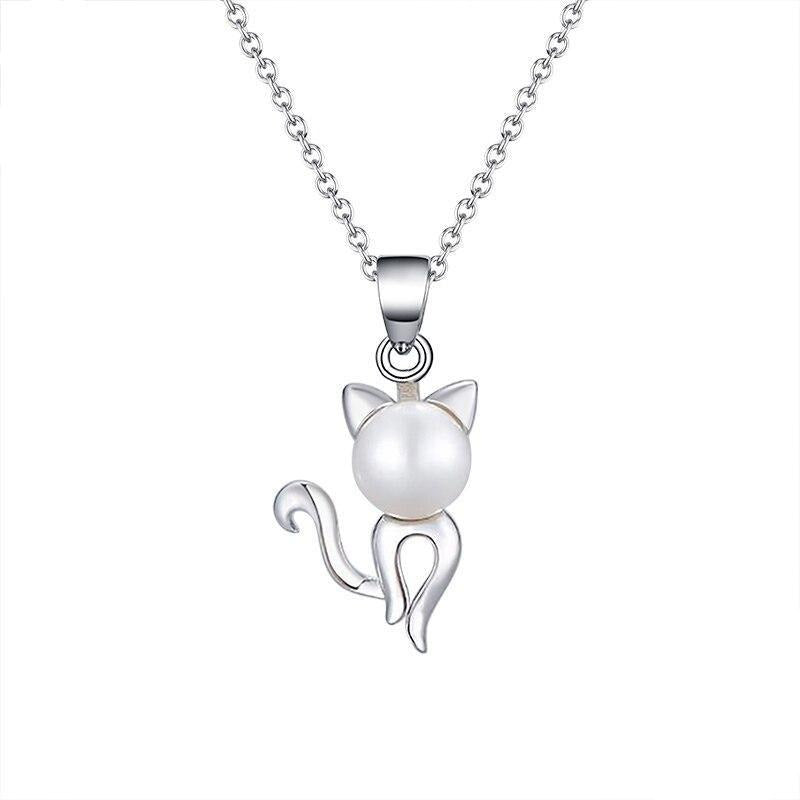 Pendentif chat perle