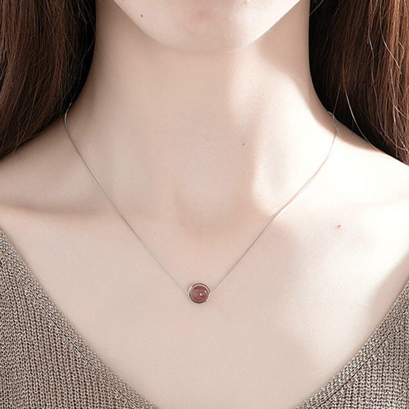 Collier Quartz Rose Brute