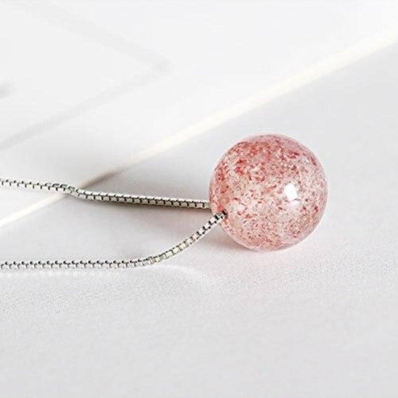 Pendentif quartz rose et argent