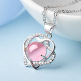 Collier quartz rose argent 925