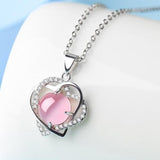 Collier quartz rose argent 925