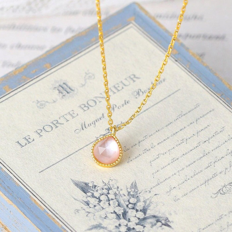 Collier quartz rose or