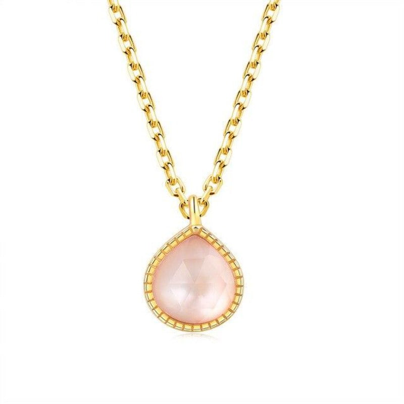 Collier quartz rose or