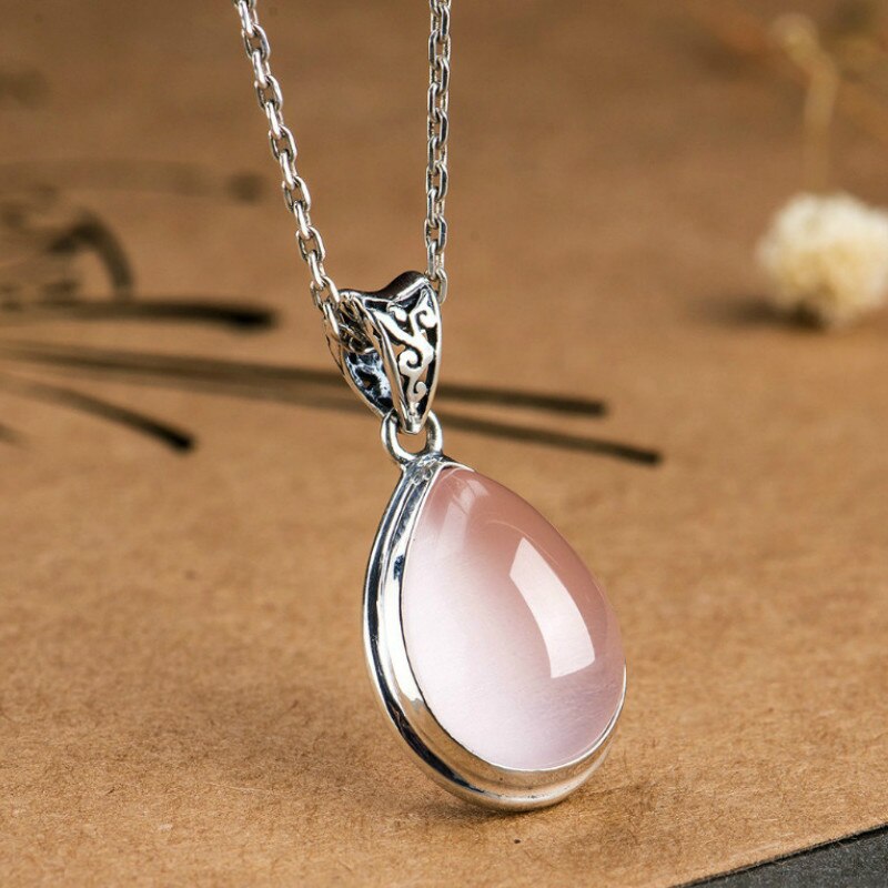 Collier pendentif quartz rose