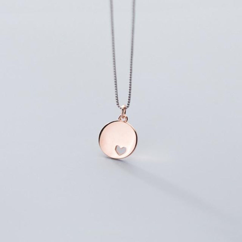 Pendentif rond cœur