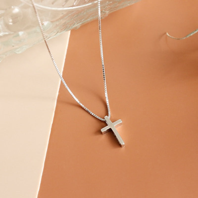 Collier croix fine argent