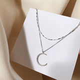 Collier en forme de lune argent