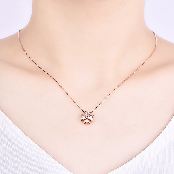 collier trèfle rose gold