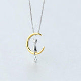 Collier pendentif chat or